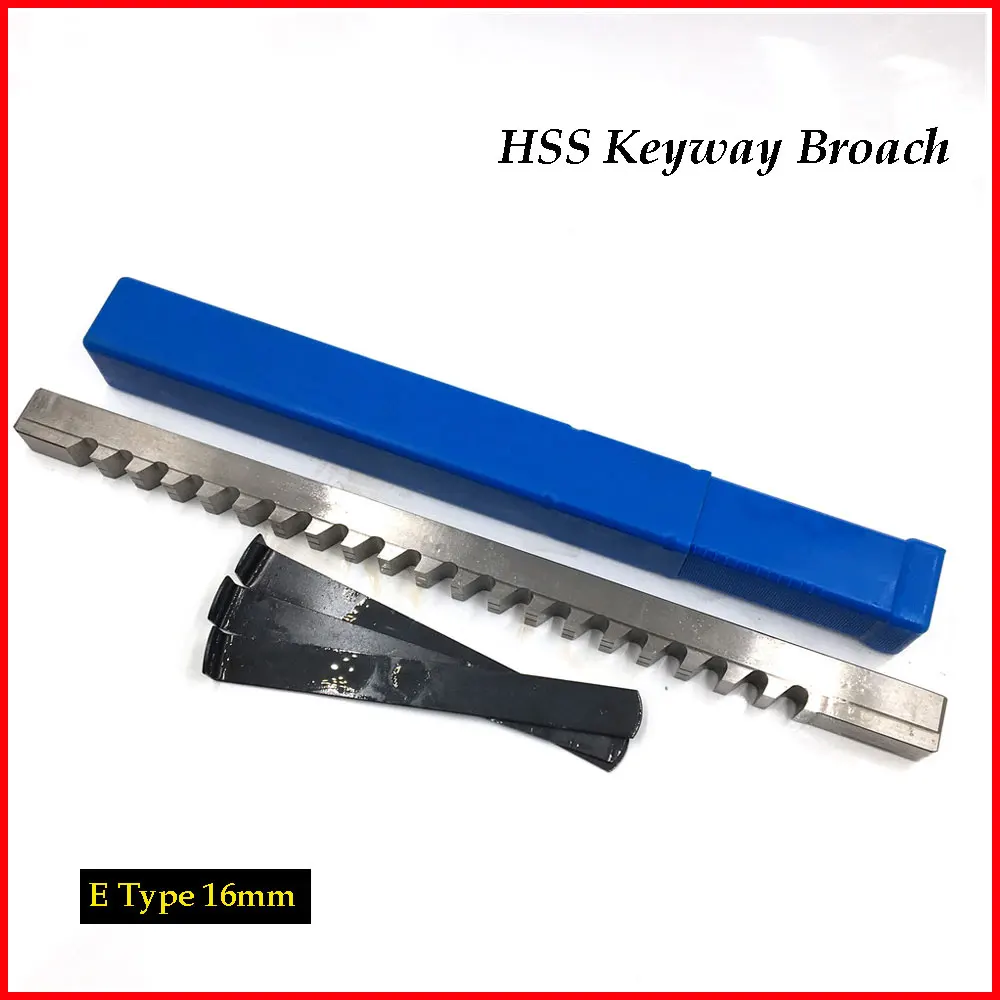 16mm E Push-Type Keyway Broach with Shim Metric Size High Speed Steel for CNC Cutting Metalworking Tool