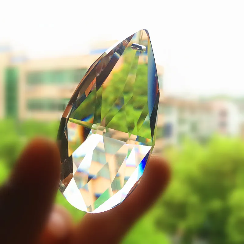 30pcs 63mm Angle Tear Drop Transparent K9 Crystal  Chandelier Pendants Shiny Suncatchers Christmas Tree Decoration Accessories