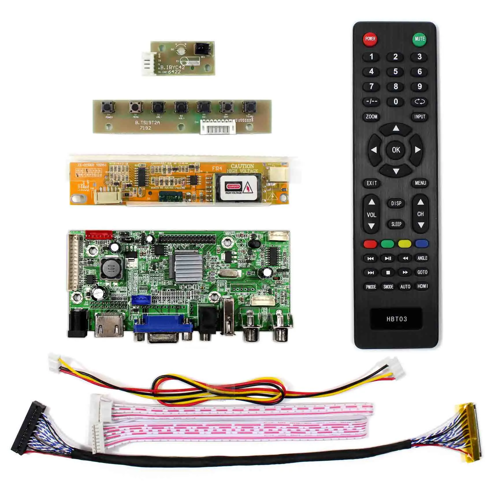 HD MI+VGA+2AV+USB+Audio LCD Controller Board For 15.4