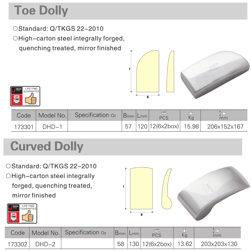 Jetech 1pc professional toe curved spoon dolly auto car body dent repair removal tools for fender door panels and boats