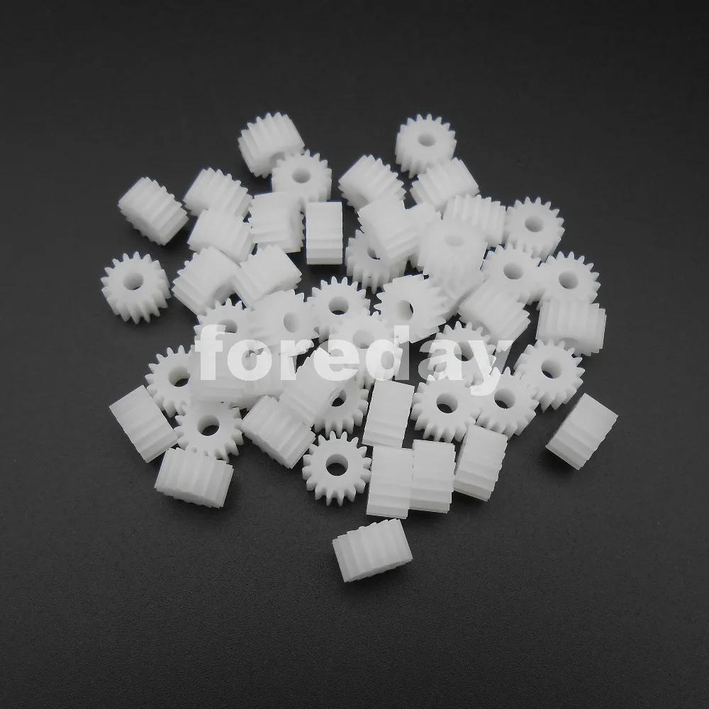 50PCS X 새로운 16 T 기어 0.5 모듈러스 조리개 3mm ( 2.95mm ) DIY 모델 액세서리 16 개 톱니 T = 16 플라스틱 스퍼 기어 5MM X 9MM * FD271