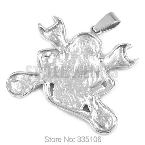 Free shipping! Motorcycle Skull Spanner Engine Pendant Stainless Steel Jewelry Gothic Large Motor Biker Men Pendant SWP0289