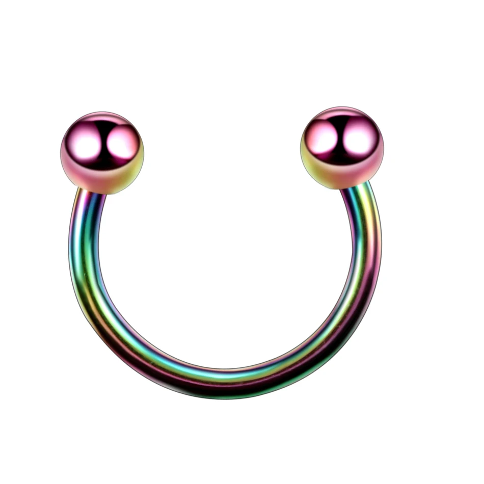 1PC G23 Titanium Nose Ring Circular Barbell Piercing Lip Horseshoe Rings Nose Hoop Stud Cartilage Earring Body Jewelry