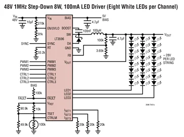 LT3596EUHG LT3596IUHG LT3596 - Controlador LED reductor de 60 V