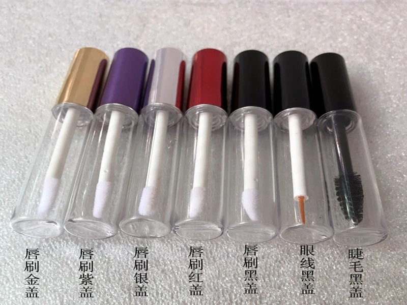 

50pcs/lot Free shipping 5ml Transparent Plastic lip gloss Tube Bottles Eye Liner Mascara Cosmetic Empty Packaging Containers