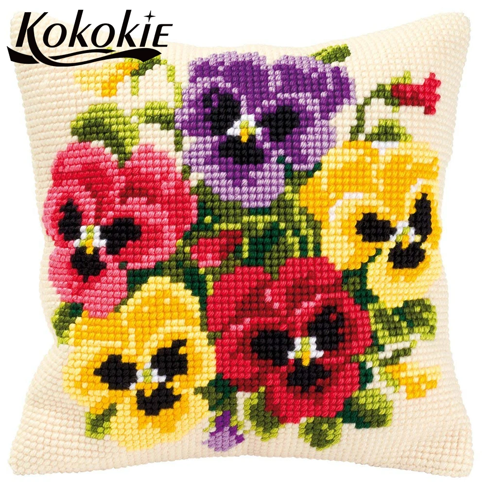 Cross stitch kits butterfly flower throw pillow Accessories  material for handicraft Needlework kits Embroidery yarn pillowcase