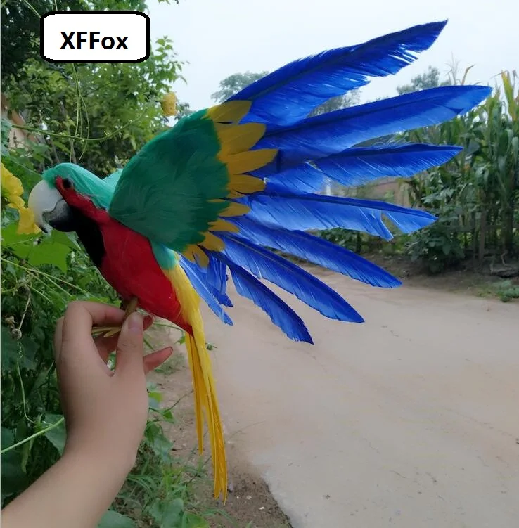 new real life dark green&red wings parrot model foam&feather simulation parrot bird gift about 30x45cm xf0301