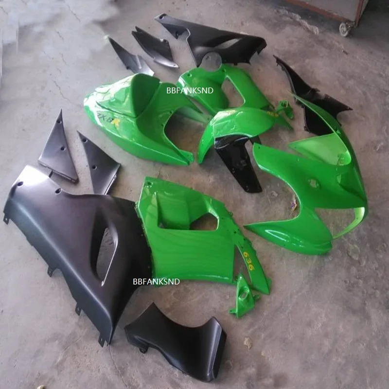 High quality Motorcycle Fairing kit for KAWASAKI Ninja ZX6R 636 05 06 ZX 6R 2005 2006 zx6r ABS All Green black Fairings set