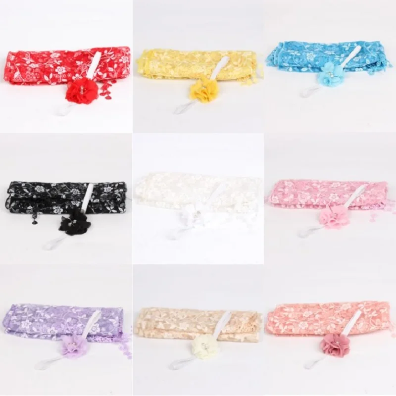 Lace Floral Baby Receiving Blankets Hairband Accessories Sets Newborn Photography Props Baby Girl Scarf Swaddling Towel Headband