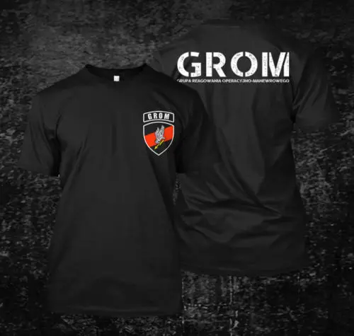 Top Quality T Shirts Men O Neck Thunder JW GROM Poland Special Force Army - Custom T-shirt Tee Print Tee Shirts