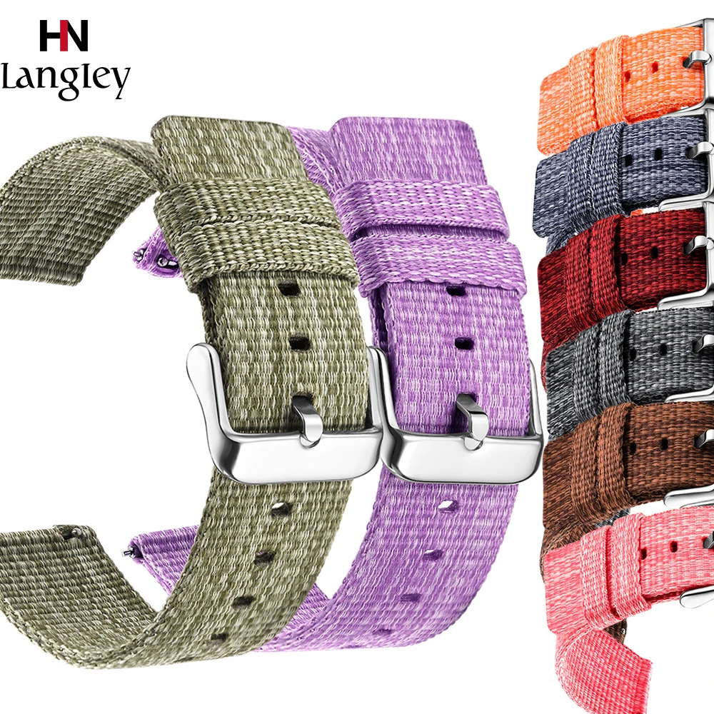 

Nylon Watchband For Samsung S2 S3 Straps Huawei Watch 1 2 Bands 18 20 22 24mm Straps Watches Accessories High Quality Quicksand