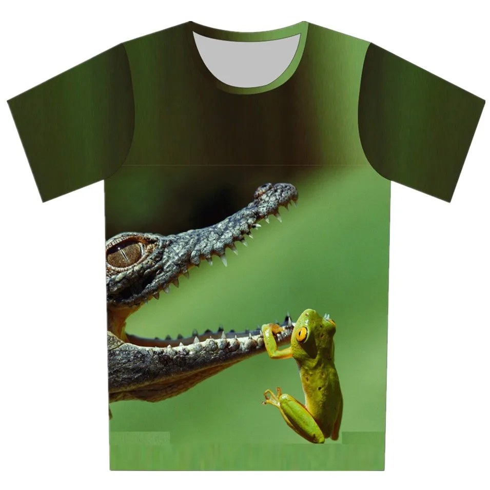 2022 Summer Children 3D Clothing Animal The Frog Crocodile Print  Design Brand Tops Boy Girl T Shirt Cool T-Shirt 95CM-155CM