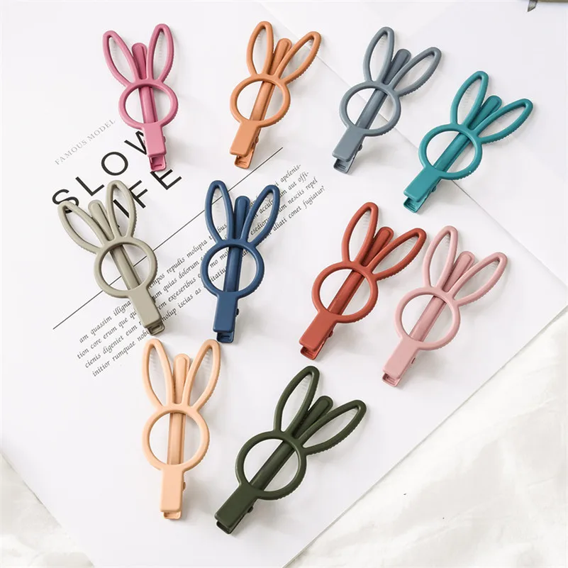 10 Color New Girls Cute Rabbit Hair clips Boutique Candy Color Barrettes Korean Lovely Princess Hairgrips Women Hair Accessories