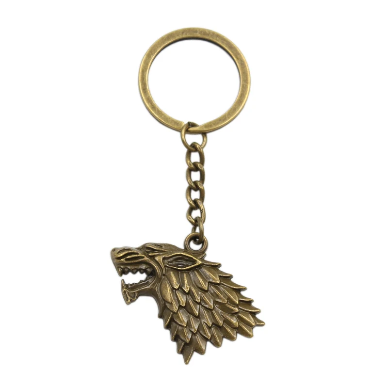 New Hot Men Key Ring Metal Key Chain Keychain Gift Jewelry Bronze Silver Color Wolf Head Pendant Great Promotion