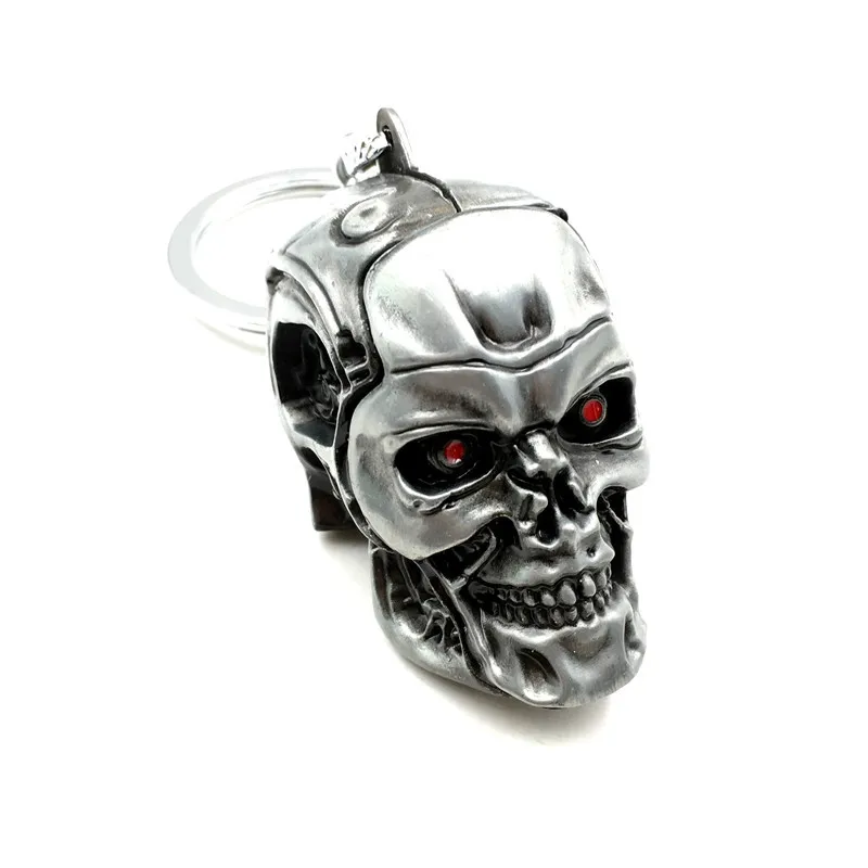 1Pc Fashion Trinkets Keychain Zinc Alloy Key Chain Terminator Skull Key Chains The Best Gift Choice Auto Motorcycle Car Key Ring