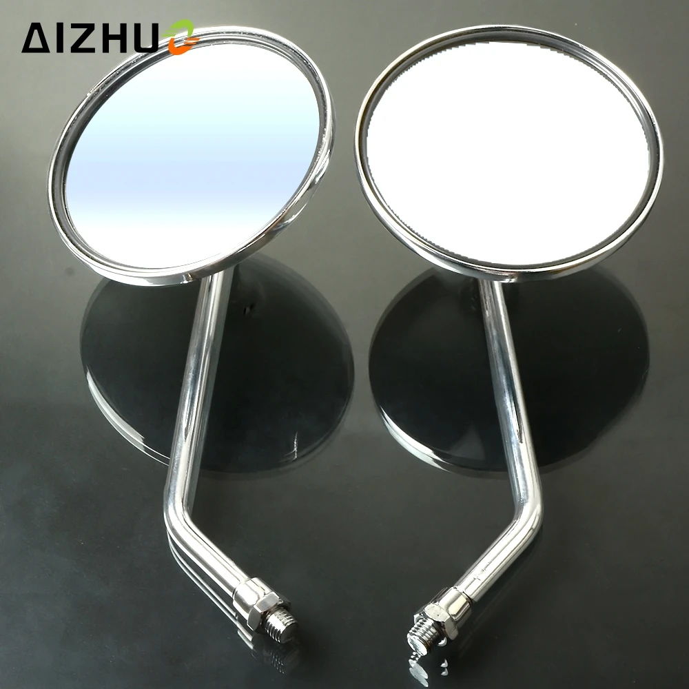 

Moto Rearview Mirror 8/10mm Retro Stainless Steel Side Mirror For Suzuki intruder For Honda Shadow 600 750 For YAMAHA SR400 FZ6N