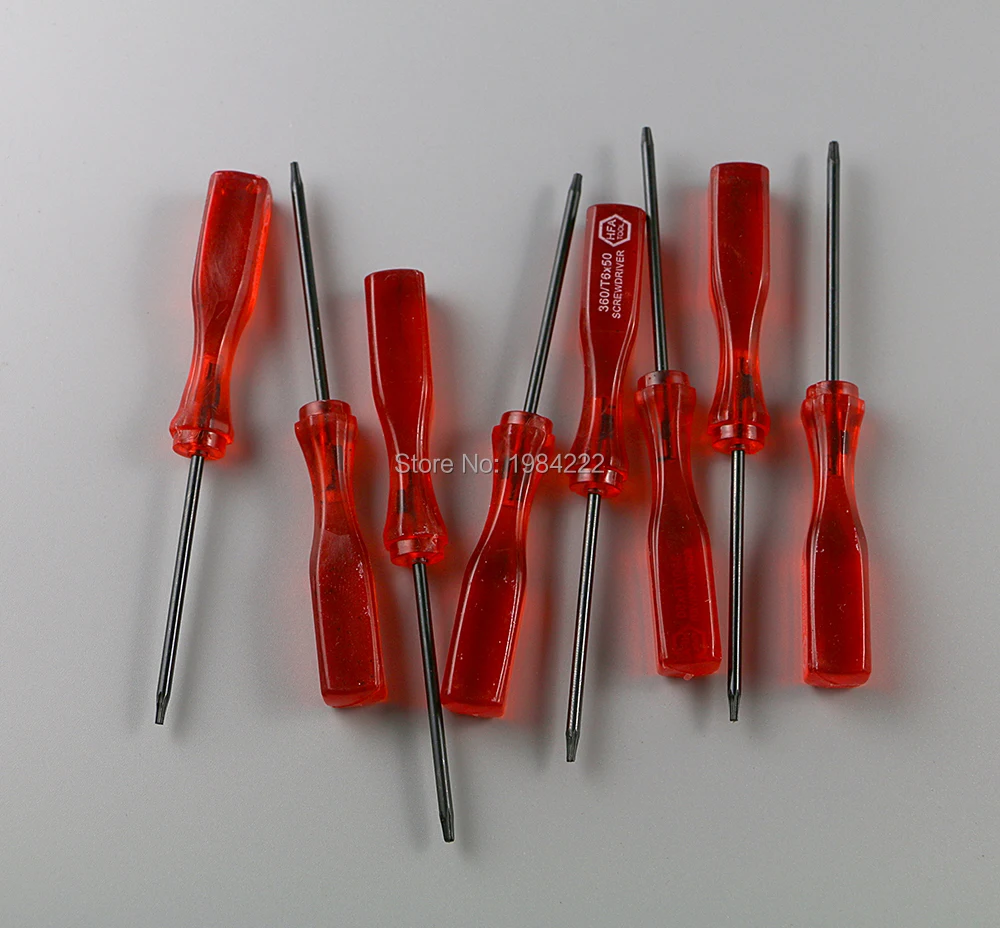 60 stks/partij helder rood Torx T6 Schroevendraaier T6 Schroevendraaier voor Xbox360 xbox 360 Draadloze Controller