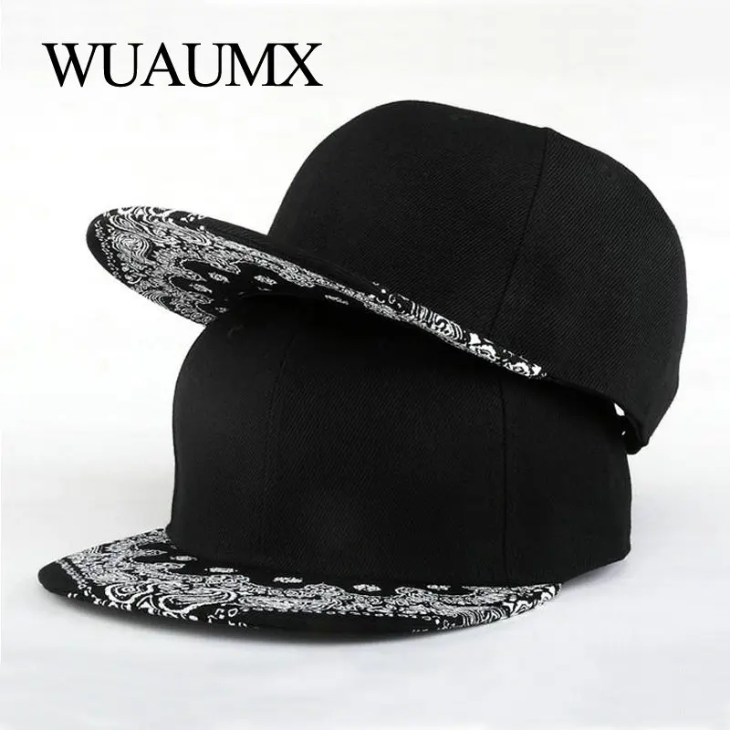 Wuaumx-gorras de béisbol con visera plana para hombre y mujer, gorro de béisbol con visera plana, estilo Hip Hop, ajustable, con diseño de anacardo