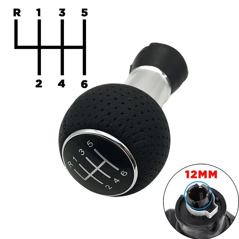 12mm Car Shift Knob Auto Gear shifter For Audi A3 A4 S4 B6 B7 Passat B5 B6 B7 CC Golf 4 5 6 7 Mk4 Polo Bora Caddy Beetle