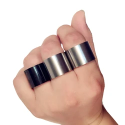 1Pcs Dull Polish Matte Men's Black Titanium Steel Finger Rings For Men and Women Party Street Fashion Style Rings 14mm 18mm