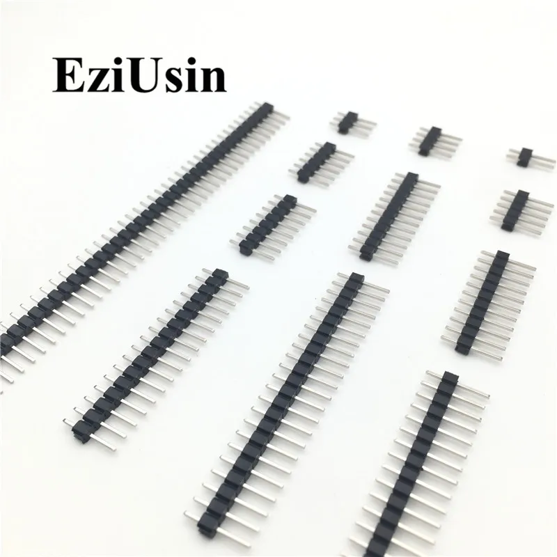 2.54mm Single Row Male 2~40P Breakaway PCB Board Pin Header Connector Strip Pinheader 2/3/4/5/6/8/10/12/15/20/40Pin For Arduino