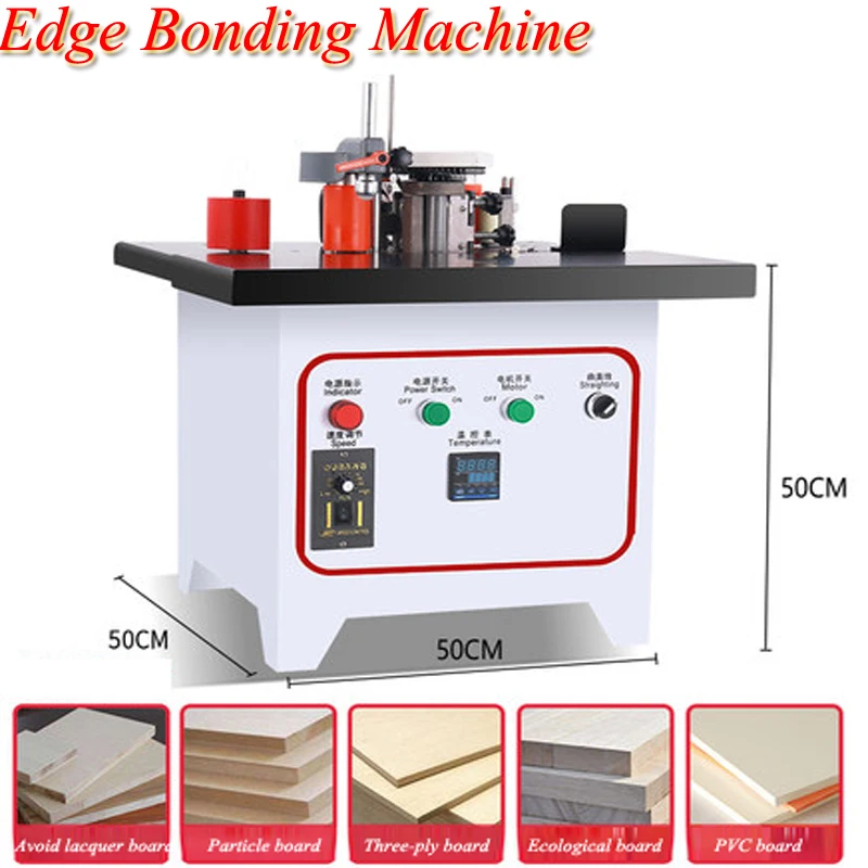 

New Edge Banding Machine 220V 800W Woodworking Manual Lifting Small Automatic Home Decoration Paint Free Board Fbjbjsy001