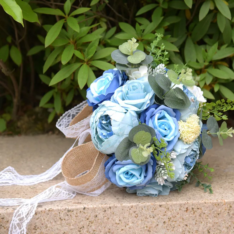 

1pc/lot Artificial Wedding Flowers Bridal Bouquets Wedding Bouquet with Flowers Vintage Lace