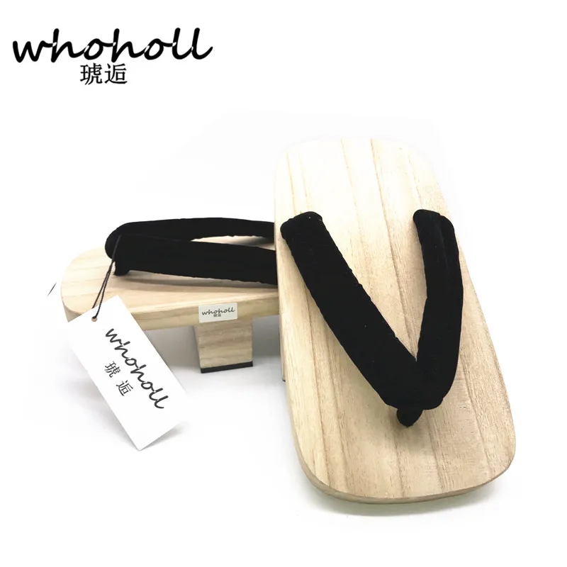 WHOHOLL kimono Cosplay Costume man geta slippers Japanese Wooden clogs Flip-flops Man Sandals