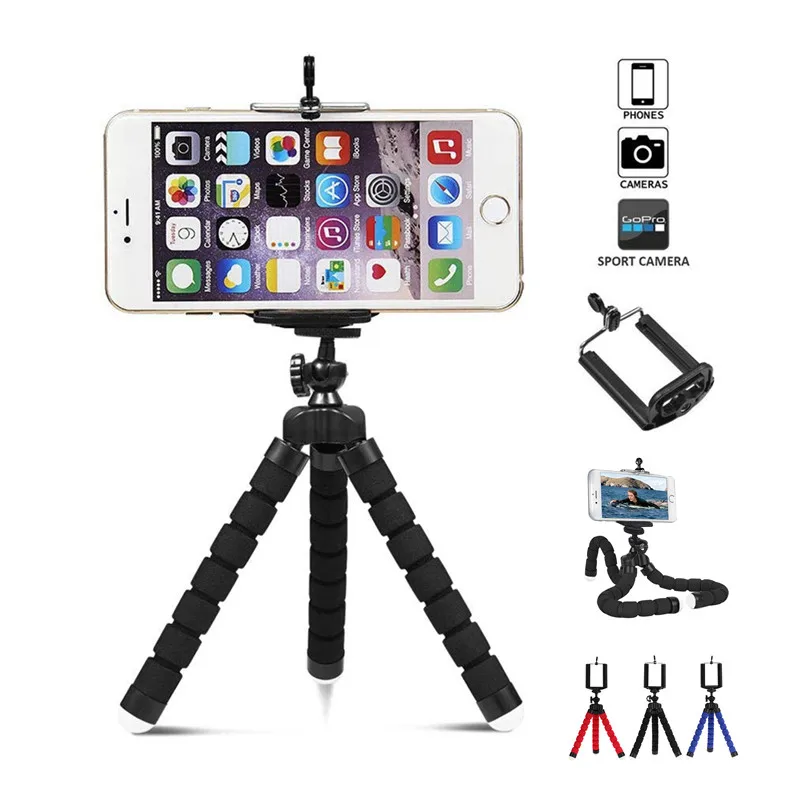 Flexible Tripod Mini Universal Mobile Cell Phone Holder Octopus Tripod Supports Clip Digital Camera Stand Mount Phone Monopod