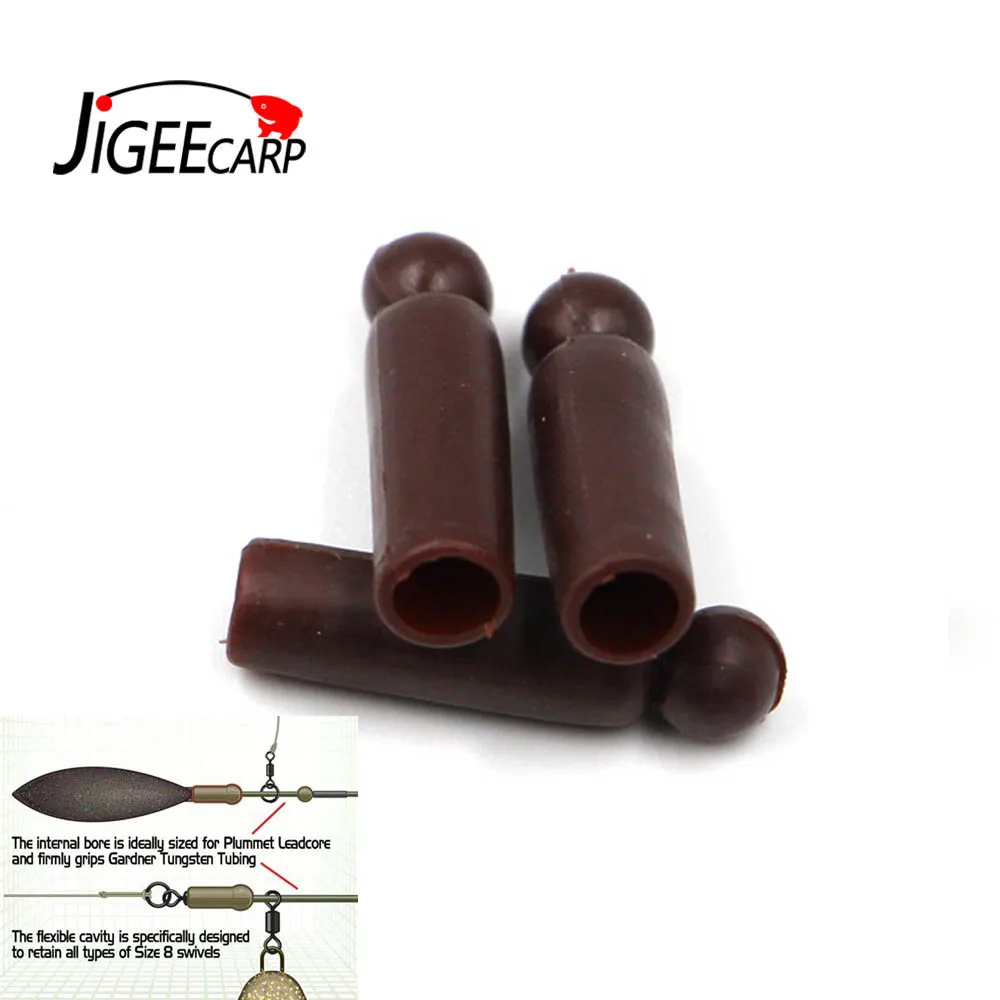 JIGEECARP 100PCS Carp Fishing Silicone Anti Tangle Sleeve Carp Chod Helicopter Buffer Bead 6*25mm Rubber Tube Fishing Accessory