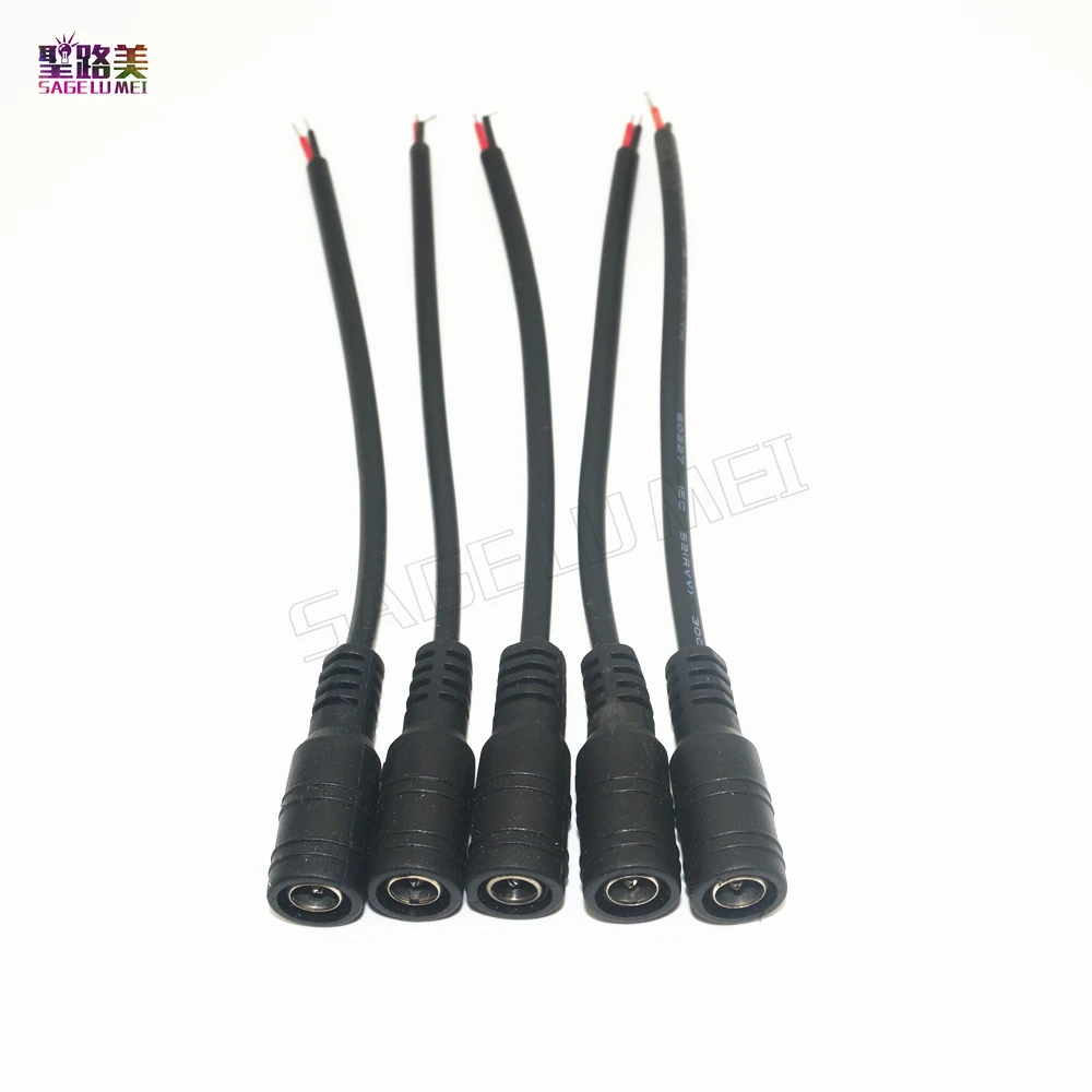 10pcs 5.5x2.1 Plug DC Female Cable Wire Connector For 3528 5050 LED Strip Light led power supply plug connect