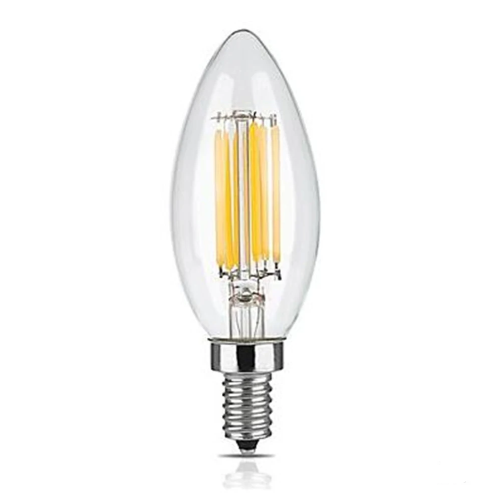 6pc/Lot LED Candle Bulb E14 Warm/Cold White Edison Retro Filament Lamp 2W/4W/6W C35 Chandelier Light AC220-240V 360 Degree