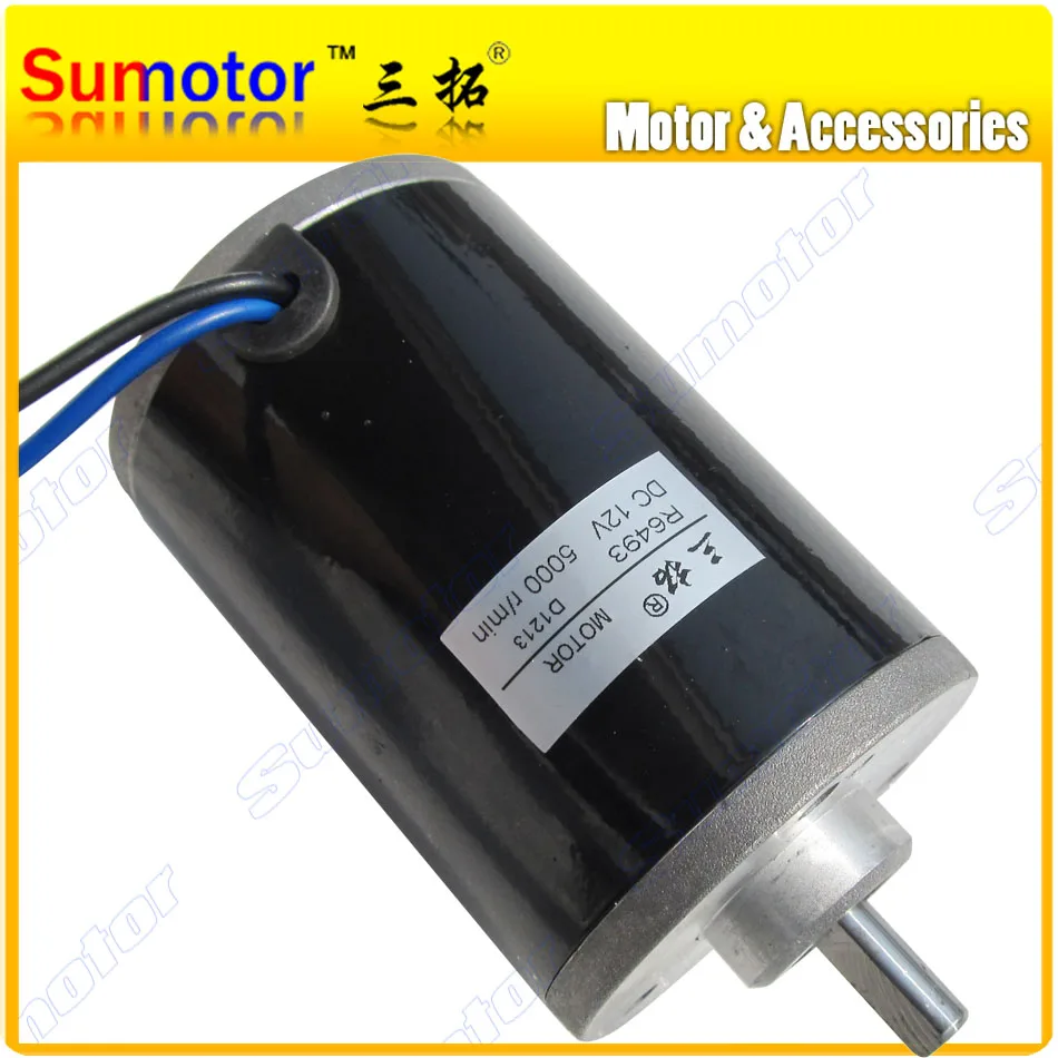 

R6493 5000rpm DC 12V 100W High speed Electric Scooter motor Reversible for Ship Robot boat car model Engraving machine tools