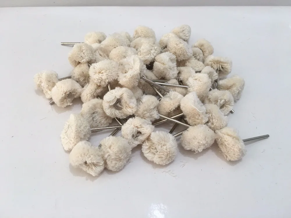 100Pcs White Yarn Polishing Cloth Buffing Wheels Used For Dremel And Rotary Tools