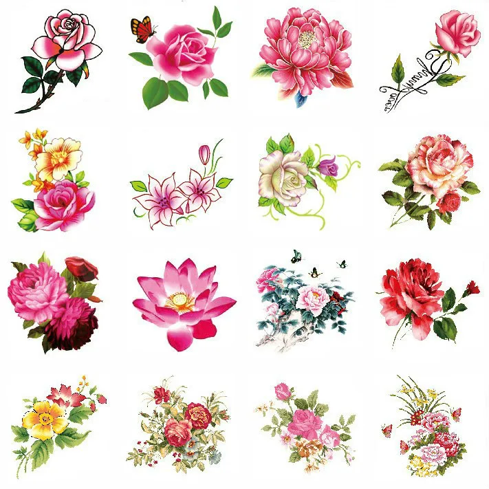 

Wholesale New fashion disposable flowers body tattoo transfer printing temporary Arm Leg Art tatuajes 500packs/lot free shipping