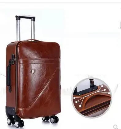 PU Rolling Luggage Suitcase Cabin Business Travel trolley bags for men Luggage Suitcase bag wheels Spinner suitcase Wheeled bags