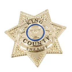 The Walking Dead King Country Sheriff Prop Metal Badge - US070