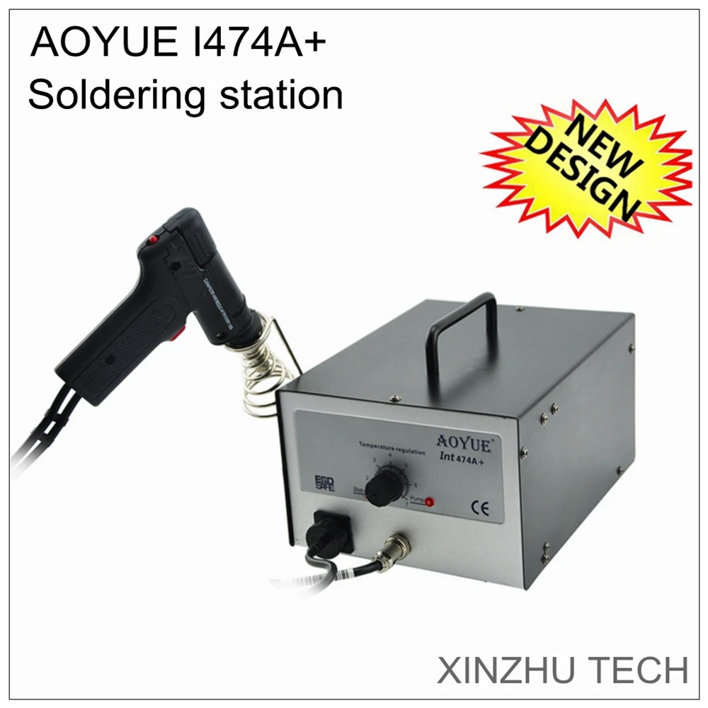 AOYUE Int 474A+ Electric Vacuum Desoldering Pump Solder Sucker Gun LED Display 3 inN 1 110V/220V BGA Suction Rework