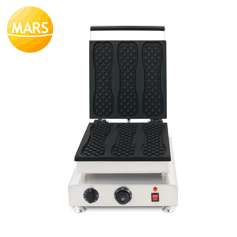 Korean Long Waffle Maker Machine 110V 220V Ice Cream Pizza Waffle Stick Iron Baker Plate Making Plates