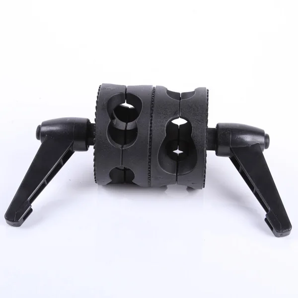 Dual Head Grip Swivel Head Holder Bracket for Studio flash Reflector Boom Arm