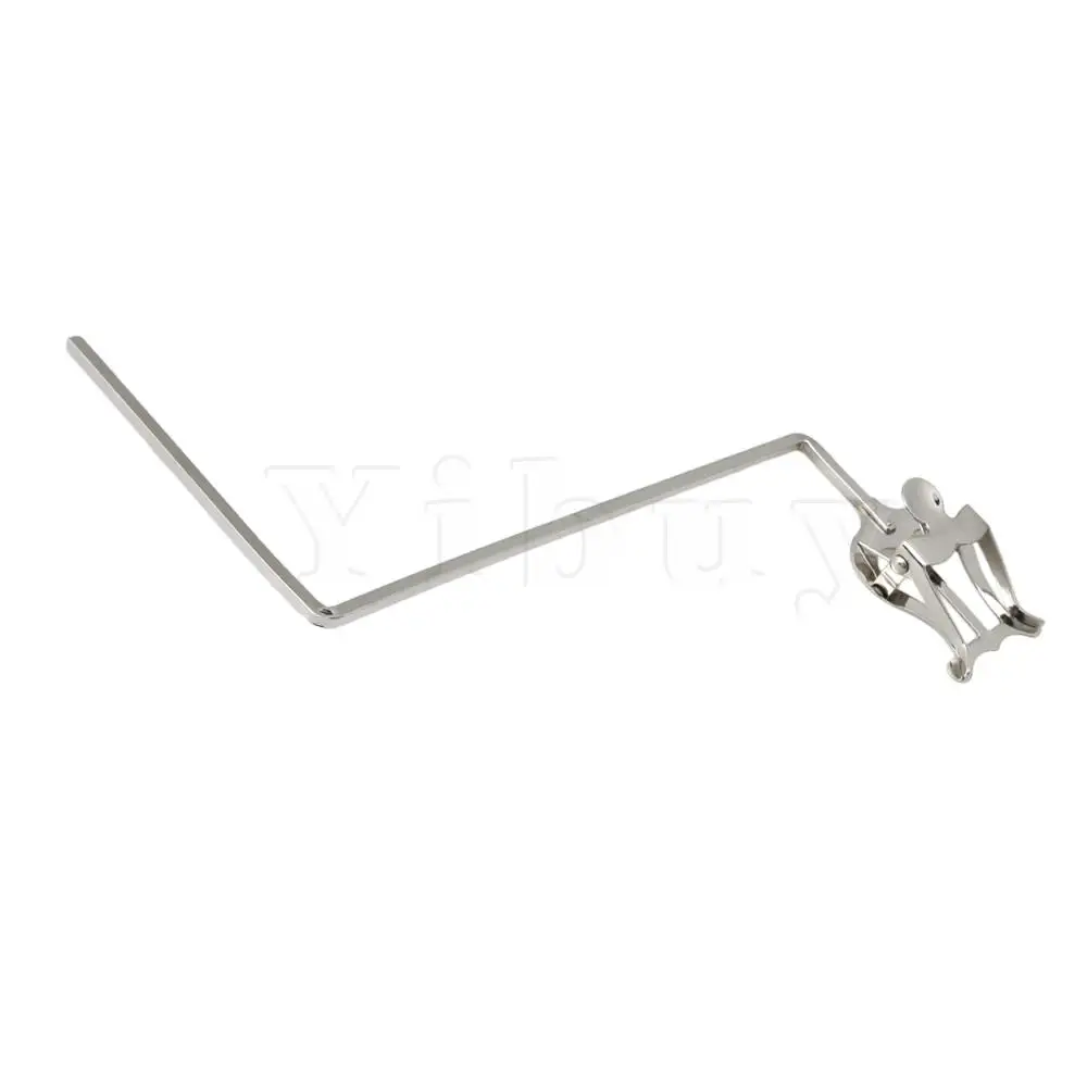 Yibuy  Socket Dia 4mm Silver Music Sheet Clip Holder Clamp-On Holder Lyre Musical Instrument for Tuba Parts & Accessories