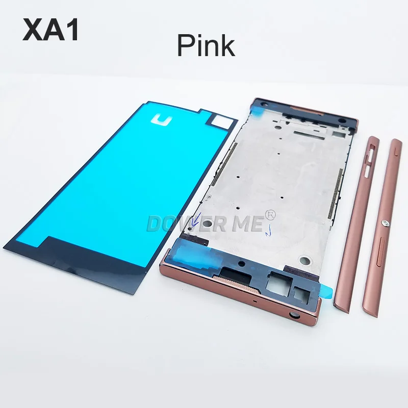 Aocarmo Middle Frame Chassis Bezel with Metal Side Part And Bottons Adhesive For Sony Xperia XA1 G3121 G3125 G3112 G3116 5inch