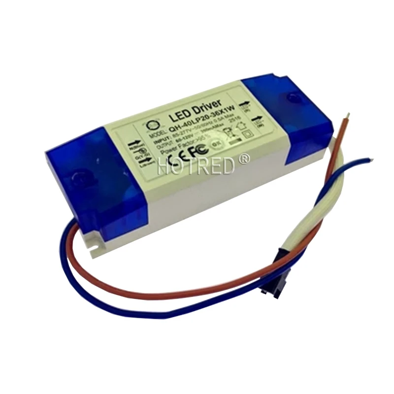 1pcs AC 85-277V 20W 30W 36W LED Driver 20-36x1W 350mA DC60-120V High Power LED Powr Supply For Floodlight