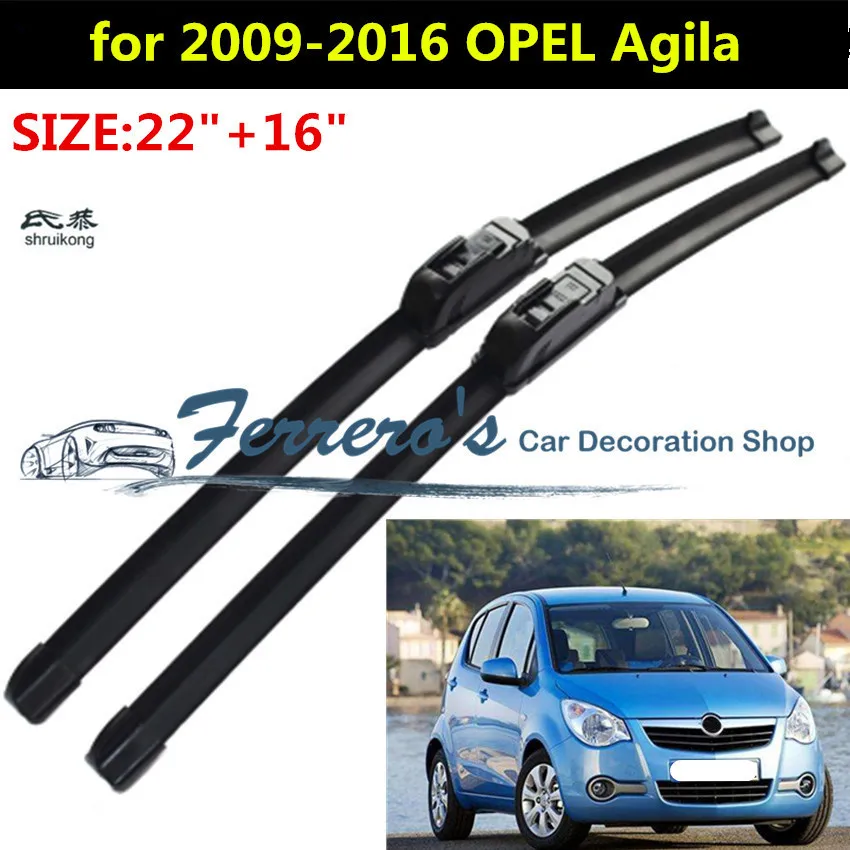 2pcs/Lot SG-001 Wiper Blades For 2009-2016 OPEL Agila B 22