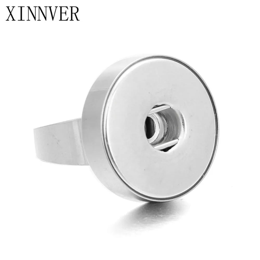 4 sizes Stainless Steel Vintage DIY Snap Rings Fit 18-20MM OEM ODM Xinnver Snap Buttons Women\'s Fashion Jewelry Men\'s Ring