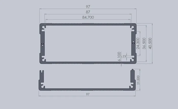 Aluminum enclosure electric PCB project extrusion box 97(3.81