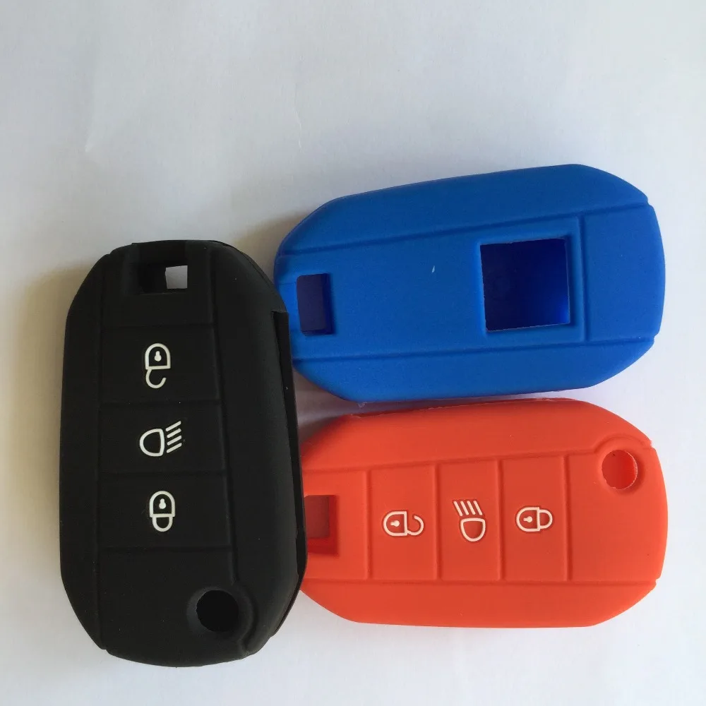 Car-styling Flip Folding Key Rubber Shell Holder Car Silicon Funda For Citroen LLaves C2 C3 C4 Picasso Xsara C5 C6 C8 3 Button