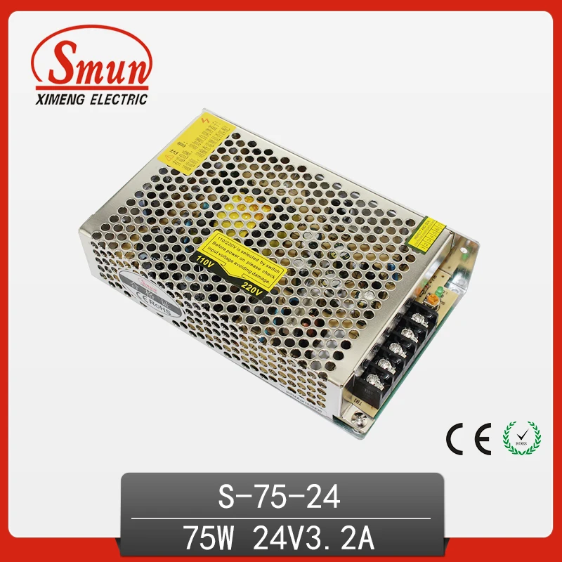 GOOD QUALITY 75W 24V 3A Single Output Switch Mode Power Supply SMPS S-75-24