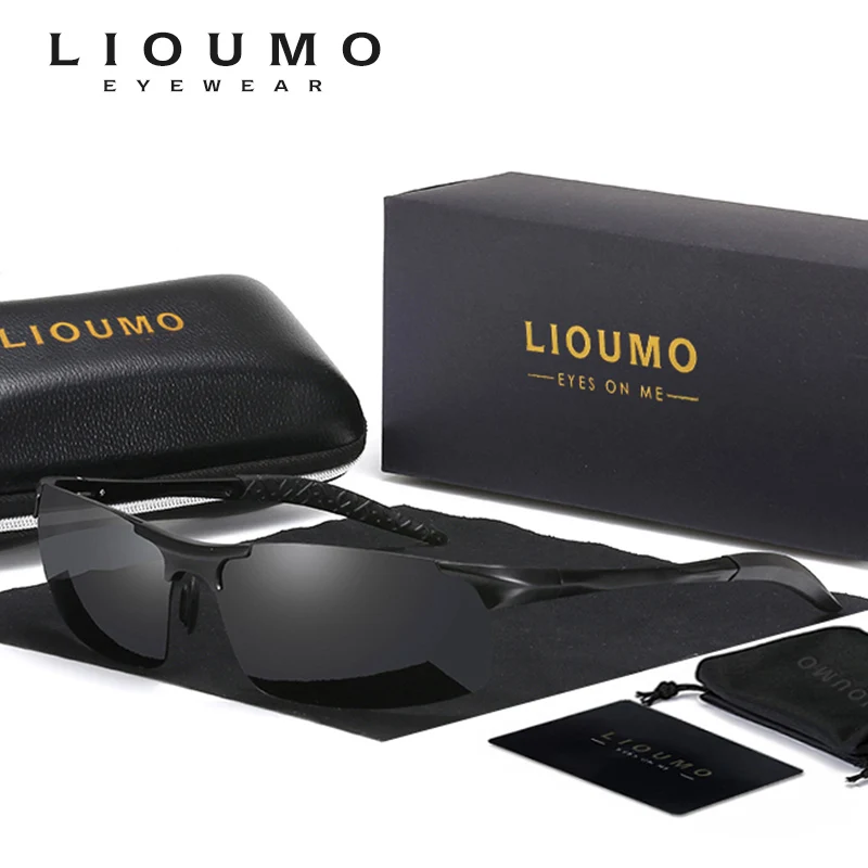 LIOUMO Brand HD Polarized Sunglasse Men Classic Sun Glasses HD Driving Fishing Accessories Night Driver Goggles Oculos de sol