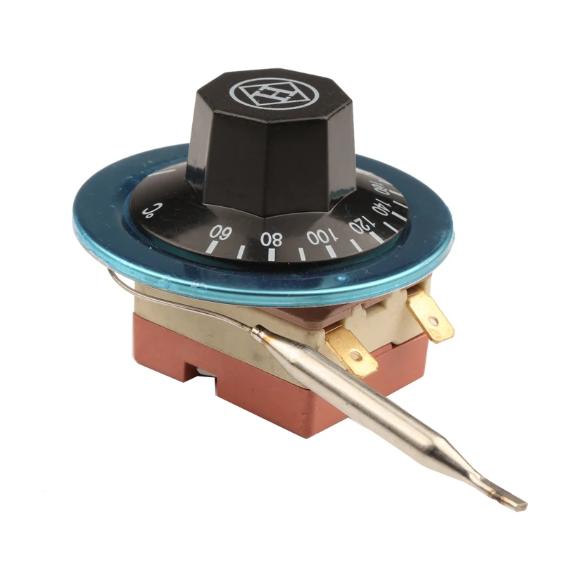 60-200 Celsius 2-pin Capillary Adjustable Temperature Control Switch - Dial Thermostat for Oven Heater Refrigerator